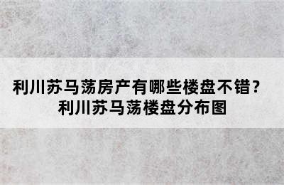 利川苏马荡房产有哪些楼盘不错？ 利川苏马荡楼盘分布图